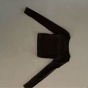 Babaton Elegant Black Long Sleeve Crop Top